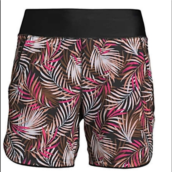 5"‎ Quick Dry Elastic Waist Board Shorts Swim Cover-up Shorts with Panty Print - Picture 4 of 8